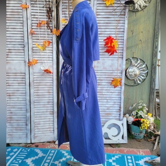 CYCLONE Vintage trench coat, double lined, royal blue - Picture 6 of 10